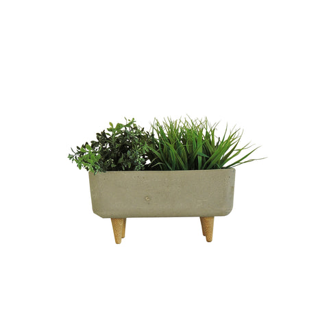 Terrario Patas Cemento Gris Concrete 30X15CM