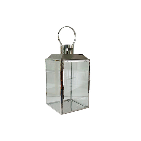Farol Metal Plata Milan 17x32 cm