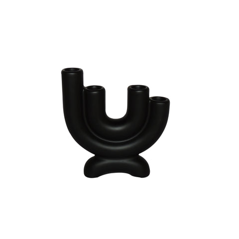 Candelabro x4 Negro Home 17.5 x 18.5 cm