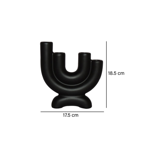 Candelabro x4 Negro Home 17.5 x 18.5 cm