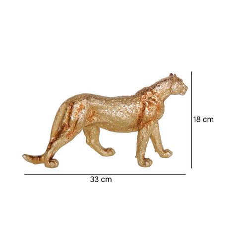 Escultura Leopardo Oro Etiopia 33X7X18 cm