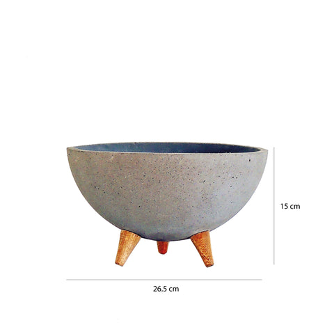 Bowl Patas Cemento Gris Concrete 26.5x15cm